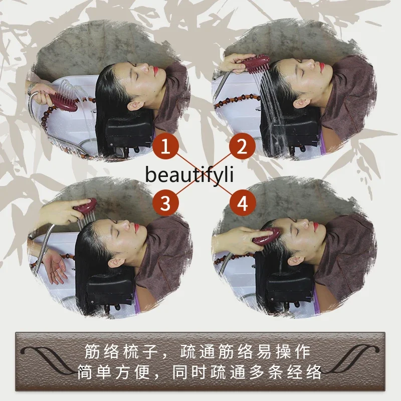 

VThai Shampoo Chair Barber Shop Head Treatment Fumigation Smokeless Moxibustion Bed Medicine Circulation Recipe of Decoction