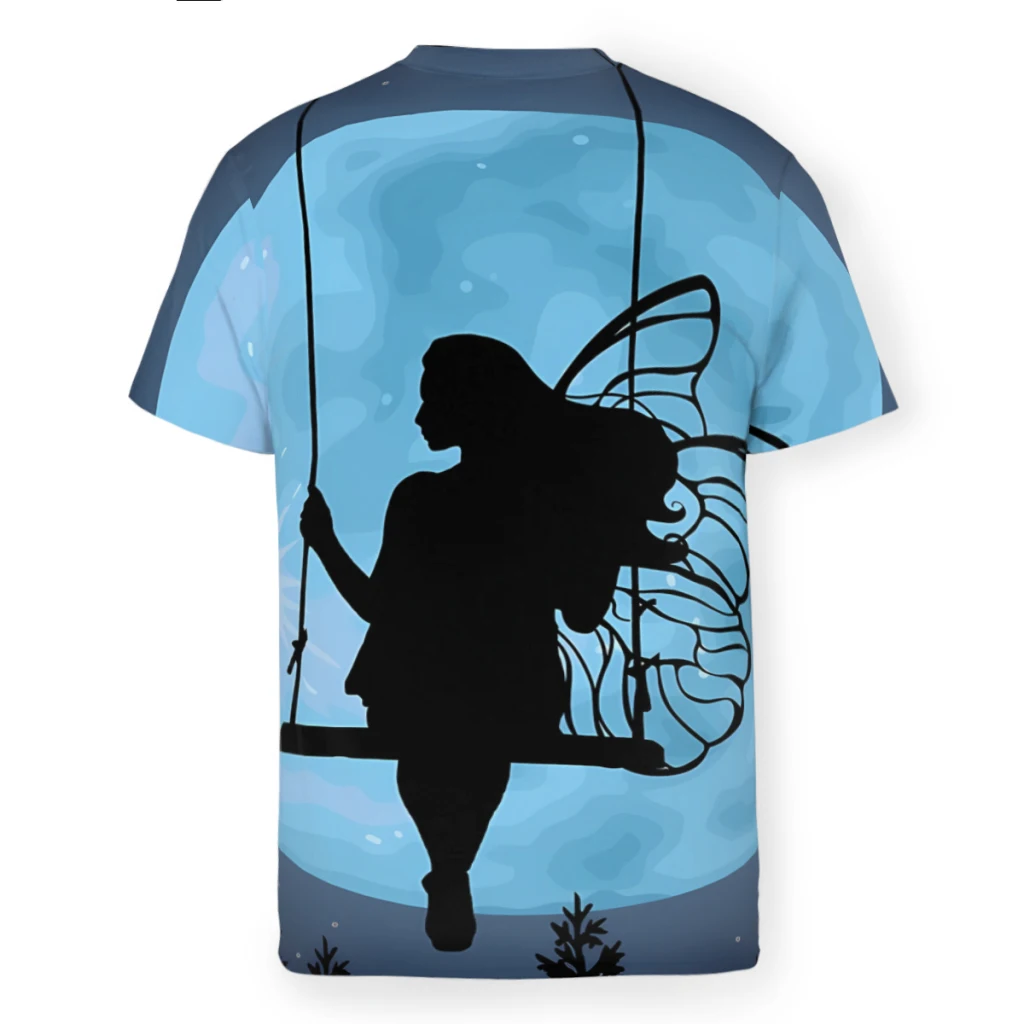 Moon Swing Polyester TShirt for Men Fairy Soft Leisure Thin T Shirt High Quality Trendy