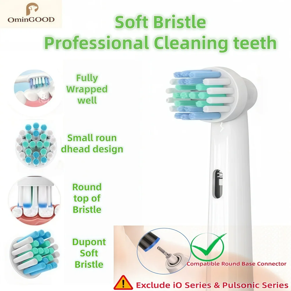 4–16 Stück Dupont-Borsten-Elektrozahnbürstenköpfe zum Aufhellen der Zähne/tägliche Reinigung/präzise Reinigung/weiche Zahnpflegefunktion für Oral B – Detail 2