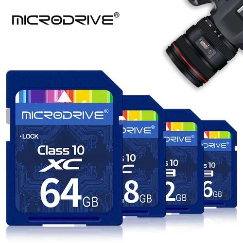Tarjeta SD Class10 de alta velocidad, tarjeta SD de 32GB, 128G, 64GB, 32GB, 16GB, tarjeta de memoria sd, pendrive para cámara Microdrive