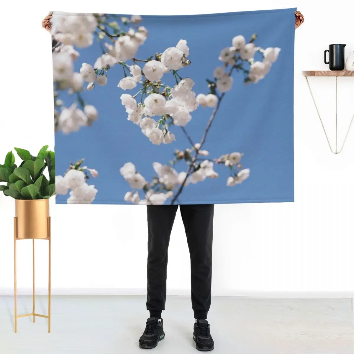 

Small White Tree Flowers, Salt Lake City Throw Blanket Luxurious Soft Fuzzy Blanket for Sofa Bed