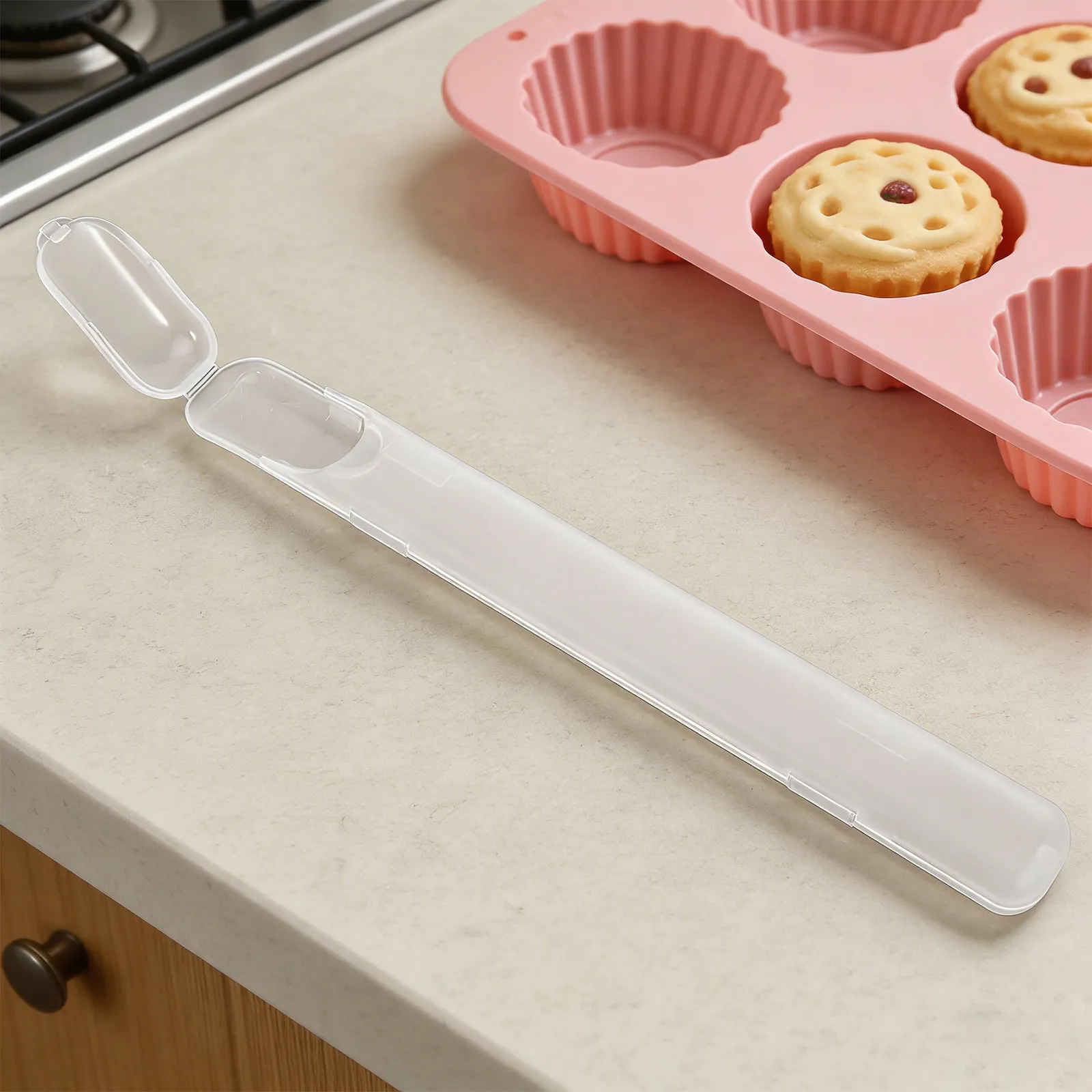10Pcs Chopstick Storage Box Clear Plastic Stackable Organizer with Side Opening Dustproof Cutlery Holder for Home Camping