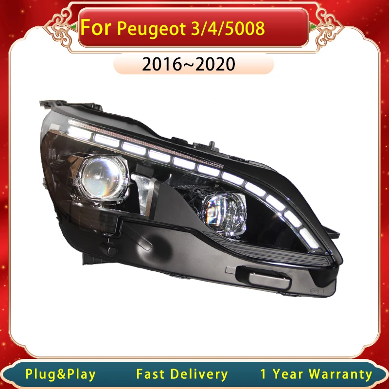 Car Headlight For Peugeot 4008 5008 2017~2020  LED Upgrade New Design Be-xenon Projector DRL Head Lamp Accembly