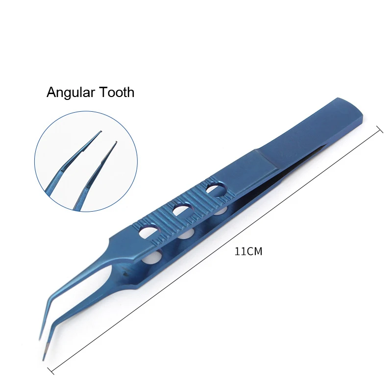 

11CM Titanium Straight/Curved Head Tweezers Forceps Platforms Ophthalmic Dental Microsurgical Instruments