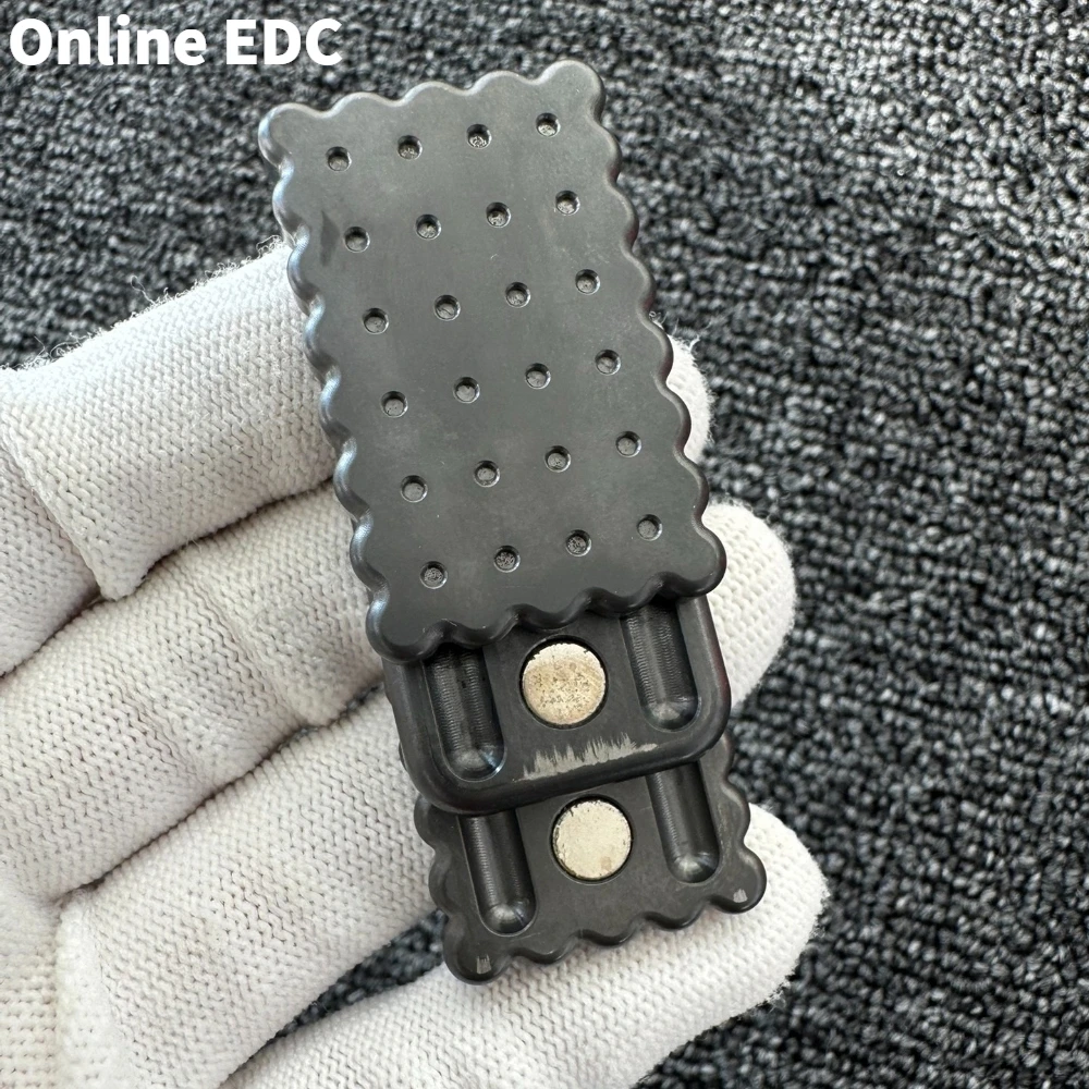 중고 클라운 오렌지 EDC 지르코늄 피젯 슬라이더 스트레스 해소 장난감 Q-엘라스틱 텍스처 푸시 슬라이더 불안 해소 기기