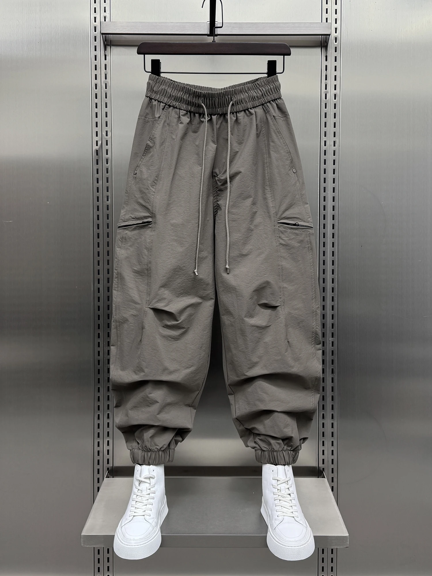 

Весна 2024, мужские брюки для спецодежды, модные повседневные брюки свободного покроя, Harajuku Sle, весна-лето, свободные спортивные брюки с манжетами