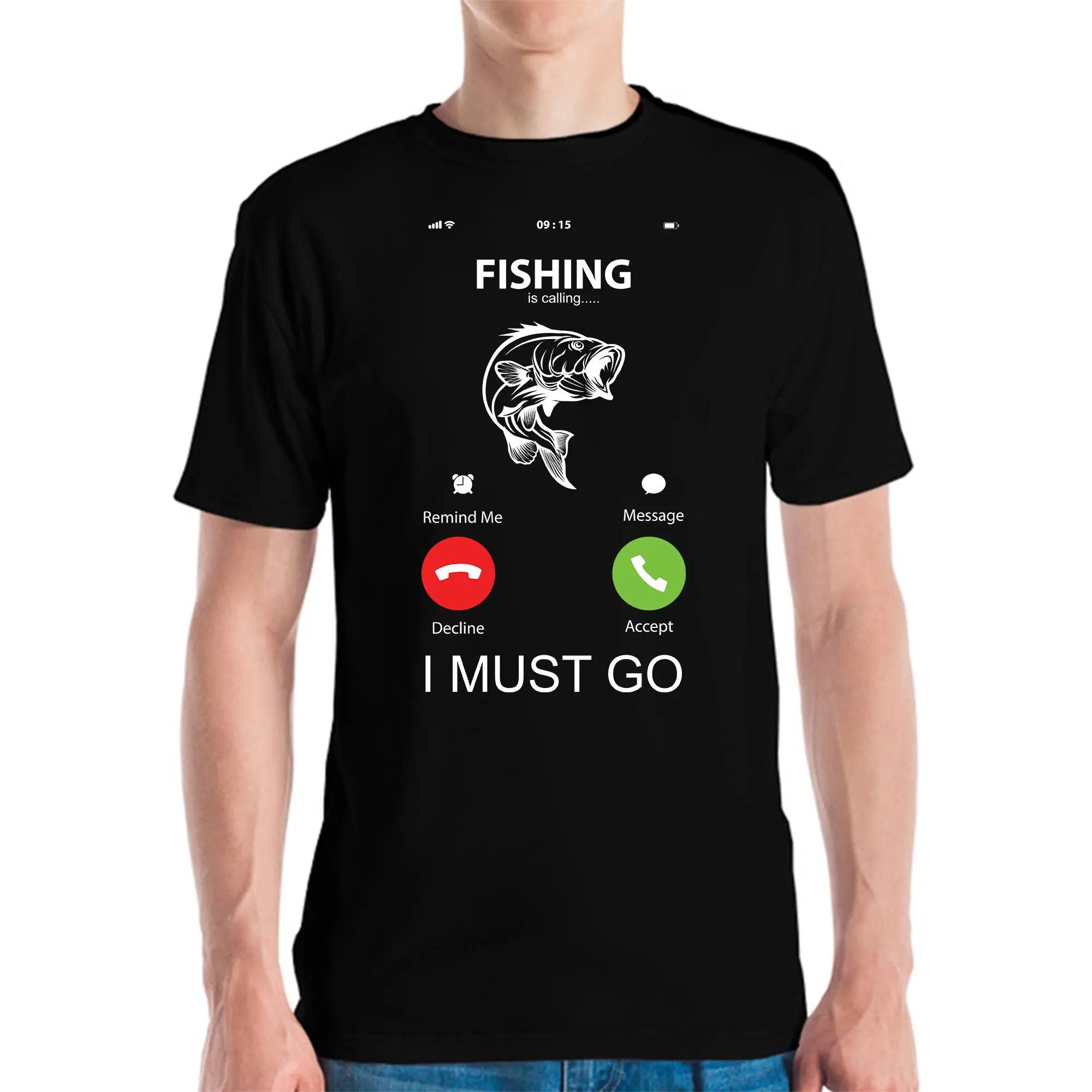 Funny Fishing Is Calling Me 3D Printed T Shirt Men Fashion Casual Top Short Sleeve Fishing Sailing Printed O Neck T-Shirt