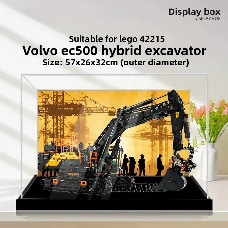Acrylic display and storage box suitable for LEGO 42215 Volvo EC500 Hybrid Excavator building block model set