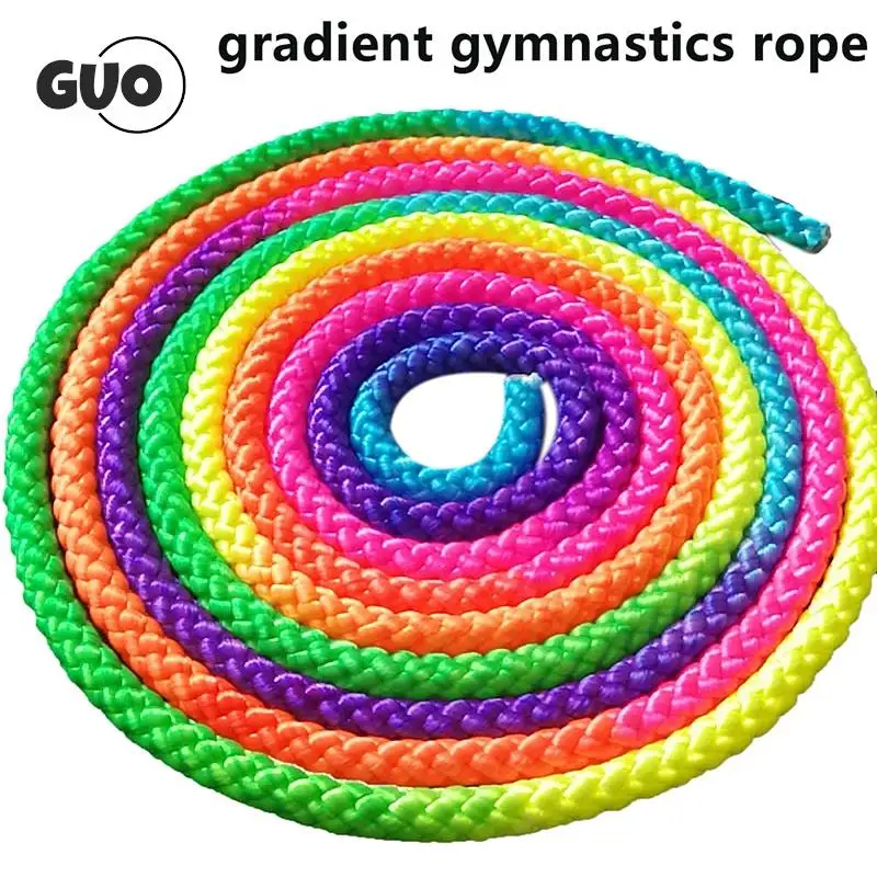 Competition Yoga Indoor Outdoor Training Rainbow Colour Polyester Exercise Fitness Artistic Gymnastics Jump Rope For Sports