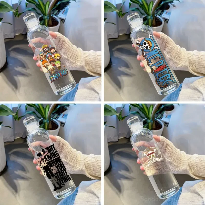 500ml ONE PIECE Luffy Water Bottle Anime Large Capacity Plastic Sports Water Bottle Portable Leak-proof Drinking Bottle Gifts