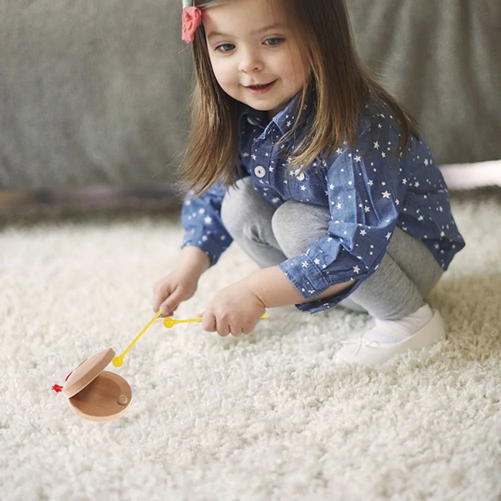 

6pcs Wooden Castanets Finger Percussion Instruments Musical For Beginners Diy Wood Adult Small Portable Music Tool