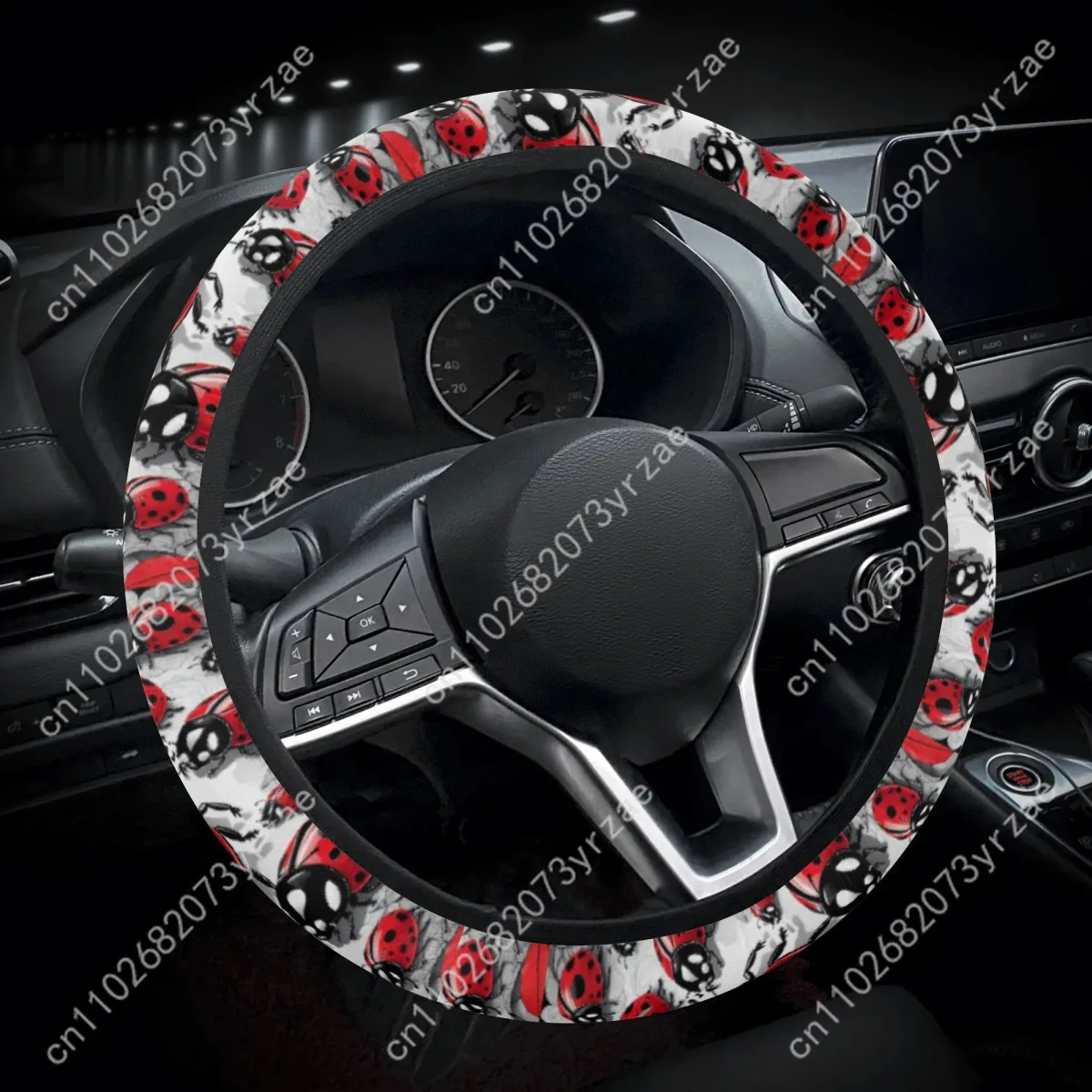 

Ladybug Car Steering Wheels Cover Universal Type Environmental Friendly Comfortablenon-slip Breathable Steering Wheel Wrap