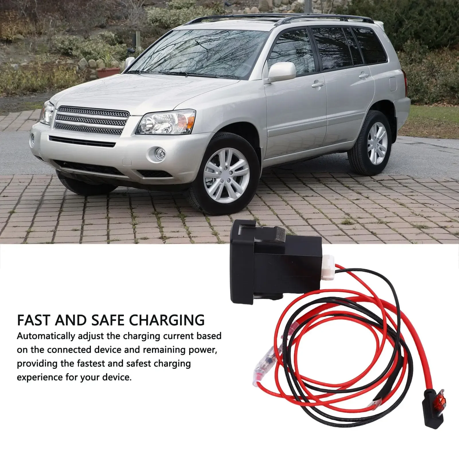 Schnelles PD QC USB-Ladegerät für Auto, Motorrad, LKW, Boot - Ladeadapter für Toyota CRUISER, FORTUNER, HILUX – Detail 4