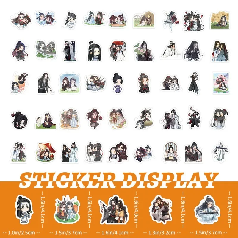 100/50/30PCS Wei Wuxian Lan Wangjiยอดนิยมภาพเคลื่อนไหวอุปกรณ์ต่อพ่วงจีนFeng Shuiถ้วยคอมพิวเตอร์กันน้ําสติกเกอร์ตกแต่ง