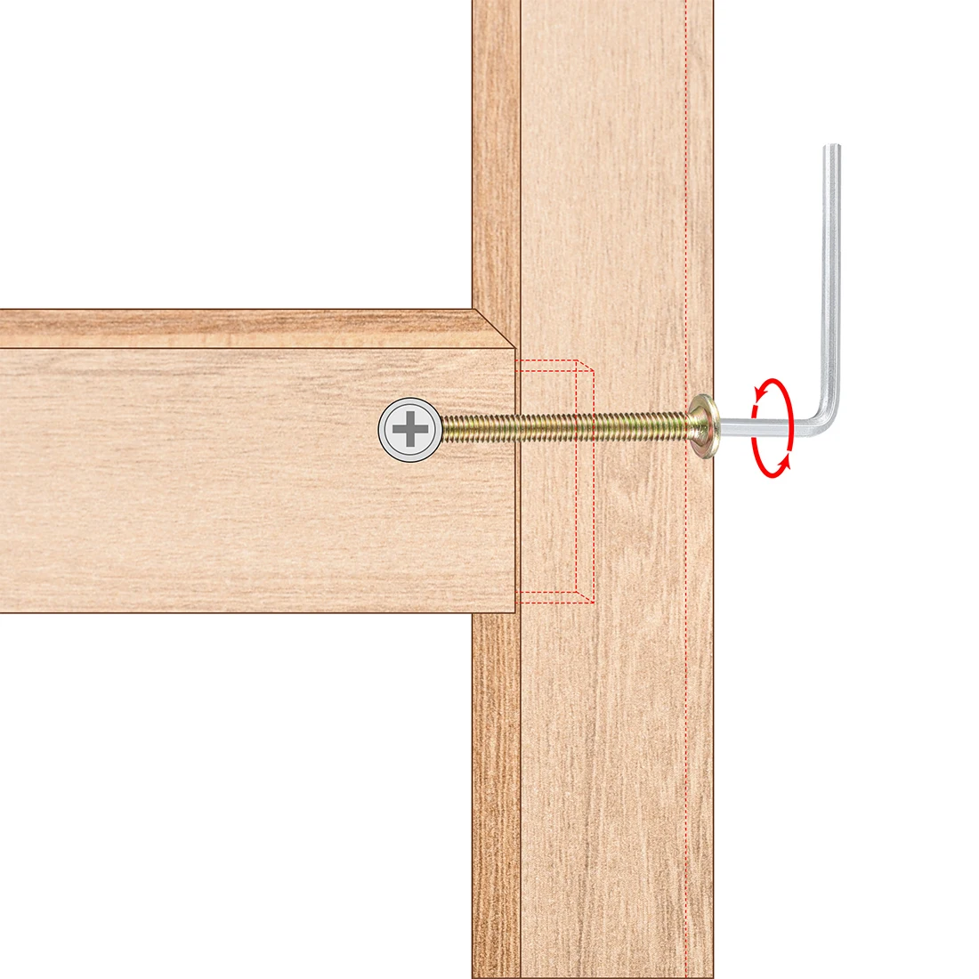 Ensemble d'écrou de 2,2 de meubles M6x40mm-110mm Vis à six pans creux avec baril Kg Half/Full Thread Fastener en acier au carbone pour lits 10/20 ensembles