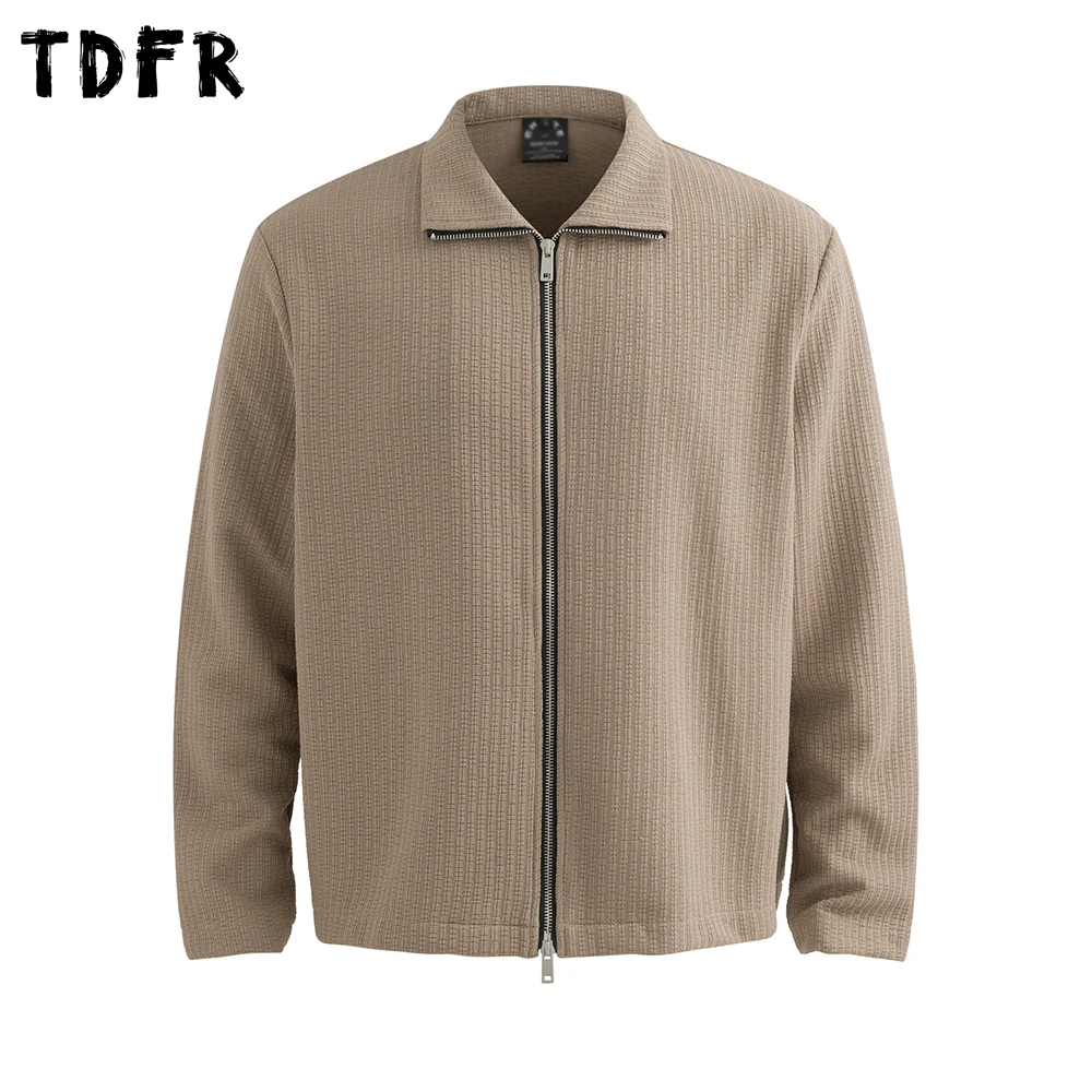 Stand Collar Long Sleeve Sweatshirts Mens Solid Color Retro Casual Autumn Loose Zipper Fly Sweatshirts Outerwear Man