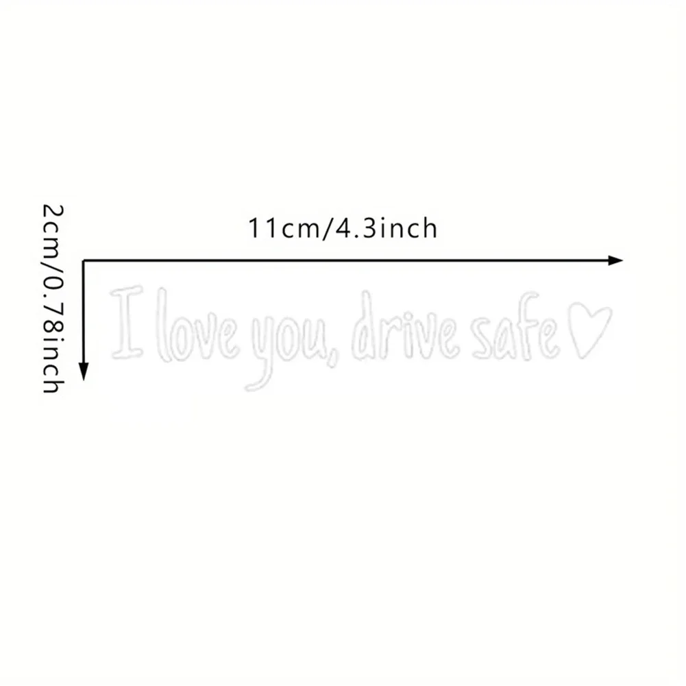 Car Mirror Stickers Affectionate Reminder Heartfelt I Love You Drive Safe Car Window Heart Sticker Car Accessories