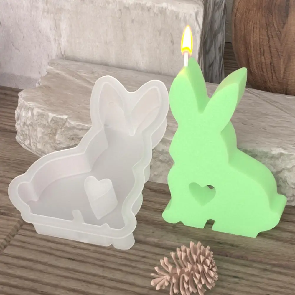 Non-stick Silicone Mold Easter Day Rabbit Mold Non-sticky Diy Candle Chocolate Mold with Easy Release Flexible Design for Stable