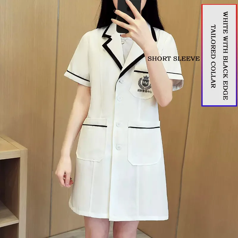 Oversized Jacket Beautician Beauty Salon Short Dress Nurse Spa Workwear Doctor Uniform Scrub Top Clinic Lab Coat