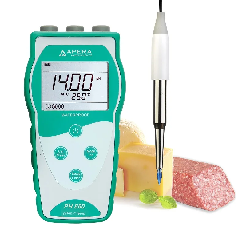 

PH850-SS Portable pH Meter Kit for Food and Semi-solid Samples, Equipped with LanSen753 Spear Probe