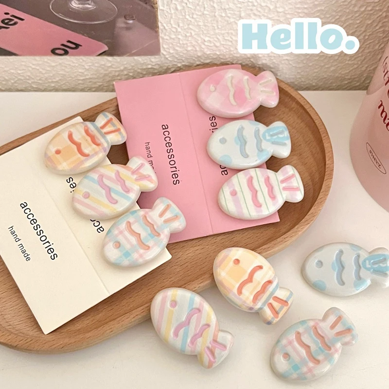 Mädchen Creme Candy Niedliche Snapper Fisch Haarspange Süße Pony Cartoon Clip Tag Vielseitiges Stirnband Mode Stilvolle Side Bang Clip Neu