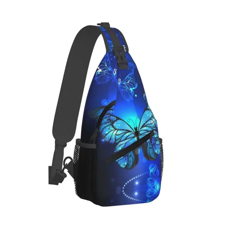 Custom Morpho Butterfly Sling Bags for Cycling Camping Men Chest Crossbody Backpack Shoulder Daypack