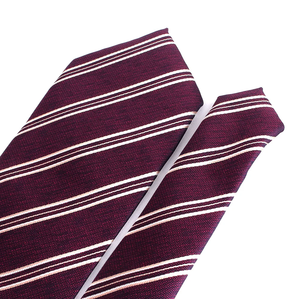 New Striped Ties For Men Women Dark Red Color Necktie For Groomsmen Men\'s Tie For Wedding Fashion Floral Neckties For Gifts