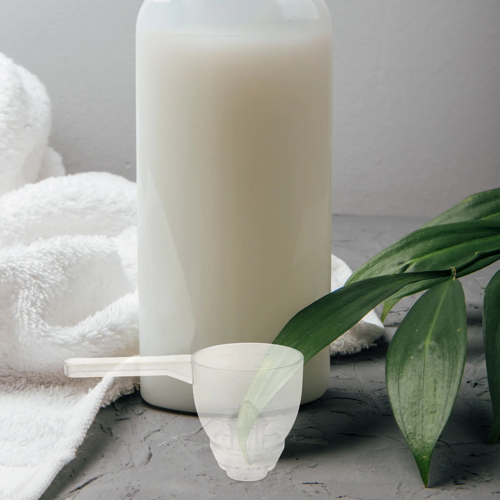

Multifunctional Funnel With Measuring Scoop For Shampoo Lotion Protein Powder Travel Essential Portable Dispenser Kitchen Bar