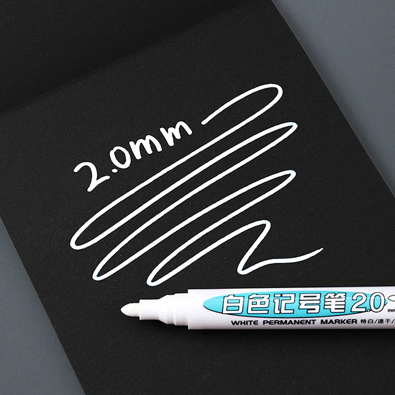 Rotulador de grafiti resistente al agua para pintar, bolígrafo permanente de color blanco aceitoso de 1/3 piezas, 2mm, para dibujo de neumático de cuaderno