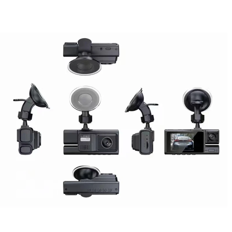 Full HD Dash Camera 1080P Car Recorder 2 Inch LCD Monitor Triple Lens Car Driver Recorder 3 Channels Supporting 32GB Card