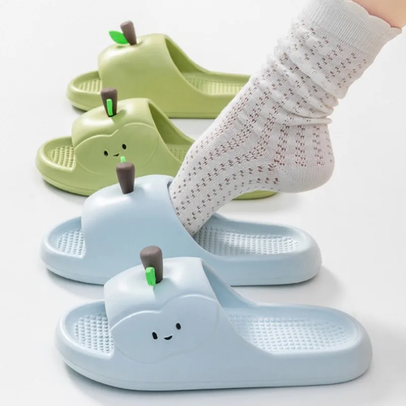 

Женские тапочки MEOD с рисунком яблока, лето 2026, милые нескользящие домашние тапочки из ЭВА с мягкой подошвой, женские удобные шлепанцы с облаками Mujer