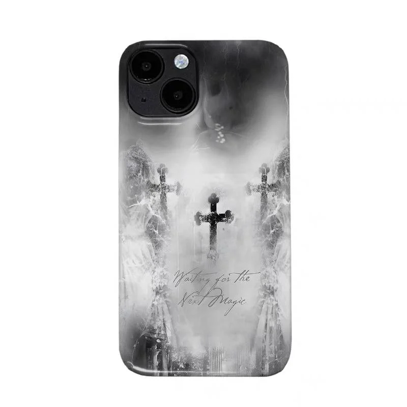 Cross Dream Art iPhone13 Case iPhone11 Straight edge iPhone14 Drop resistant iPhone15Pro Minimalist iPhone12 Soft