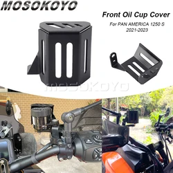 Motorcycle Front Brake Pump Fluid Reservoir Guard Protector Oil Cup Cover Aluminum For Harley PAN AMERICA 1250/S RA1250S RA1250
