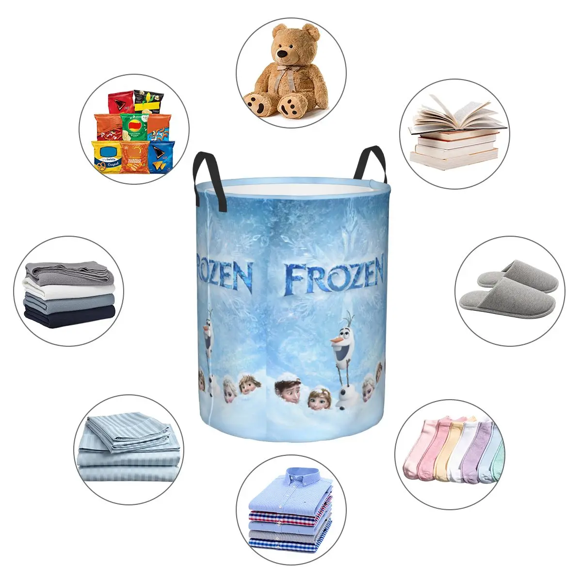 Frozen Elsa Princess Kids Toys Storage Basket for PlayRoom Decor Gift Laundry Hamper Baskets