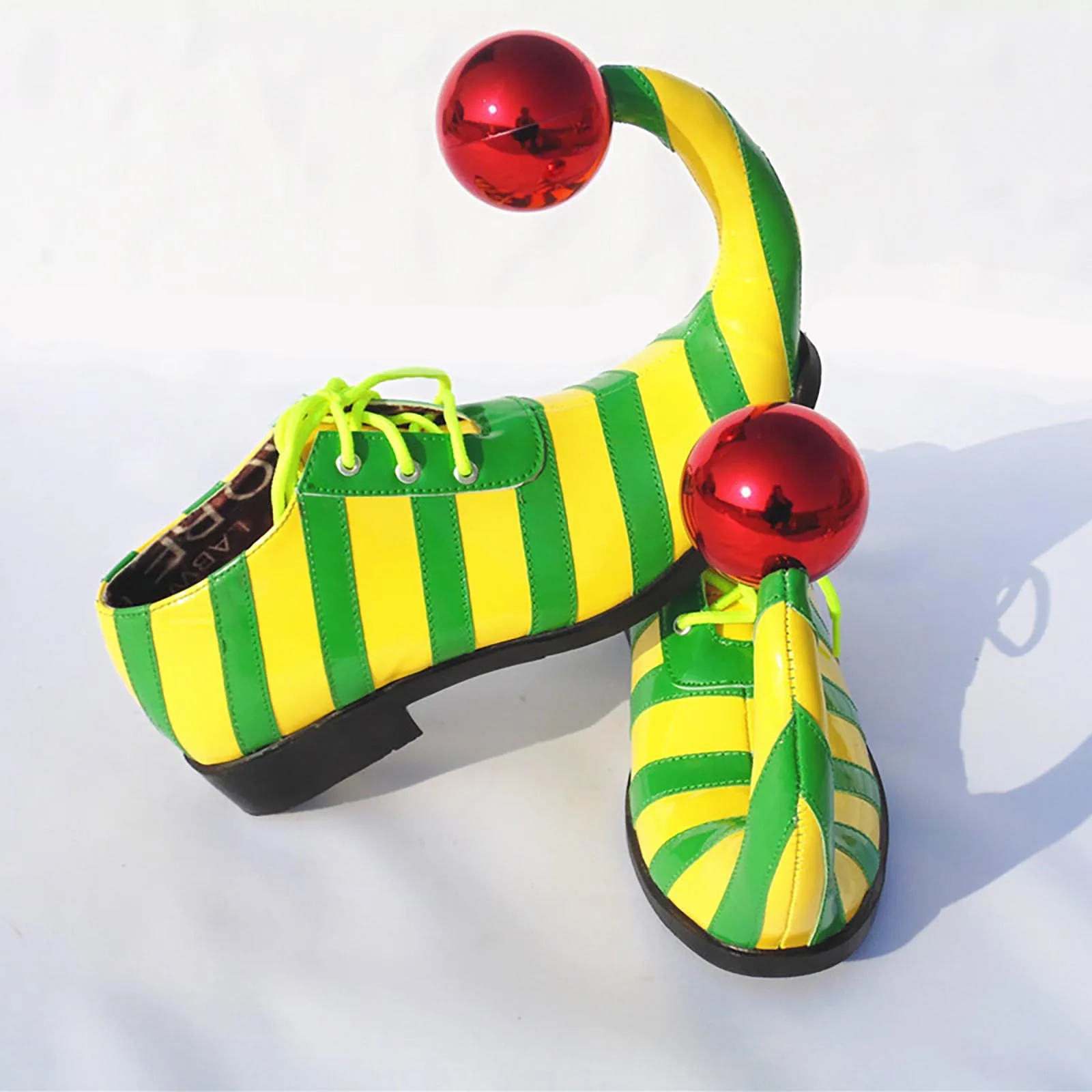 Zapatos de payaso con bola roja para adultos, fiesta temática de Carnaval de Halloween, Club de circo divertido, accesorios de disfraz de actuación