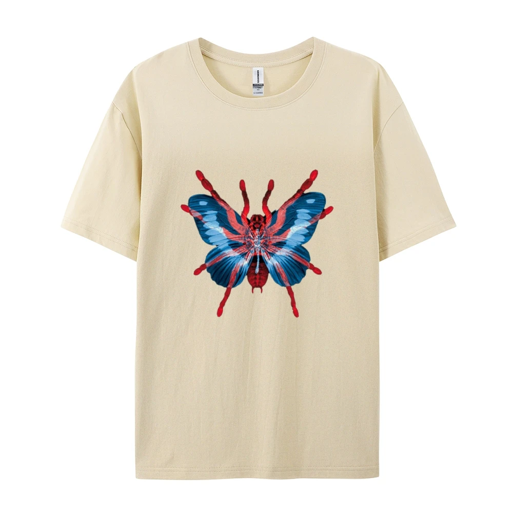 Spider butterfly Print, Short T-shirt,Short sleeve,100% cotton,Girls,Holiday wear,Casual wear,Y2K,Women T-shirt,blusa mujer