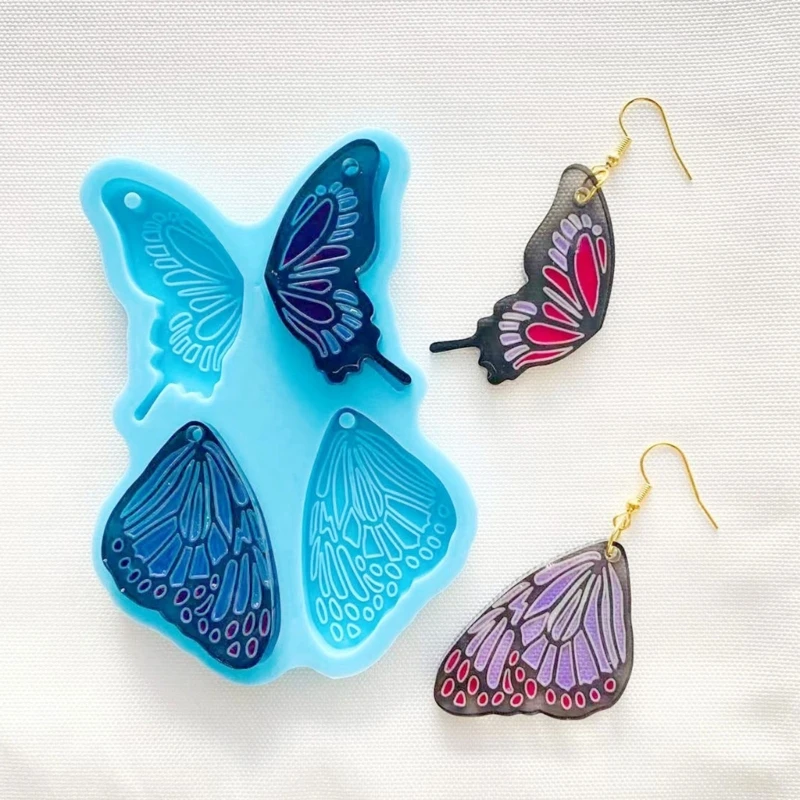 

Butterflies Earring Combination Ornament Mold Epoxy Resin Jewelry Mold Resin Casting Pendant Mold Suitable for Diy