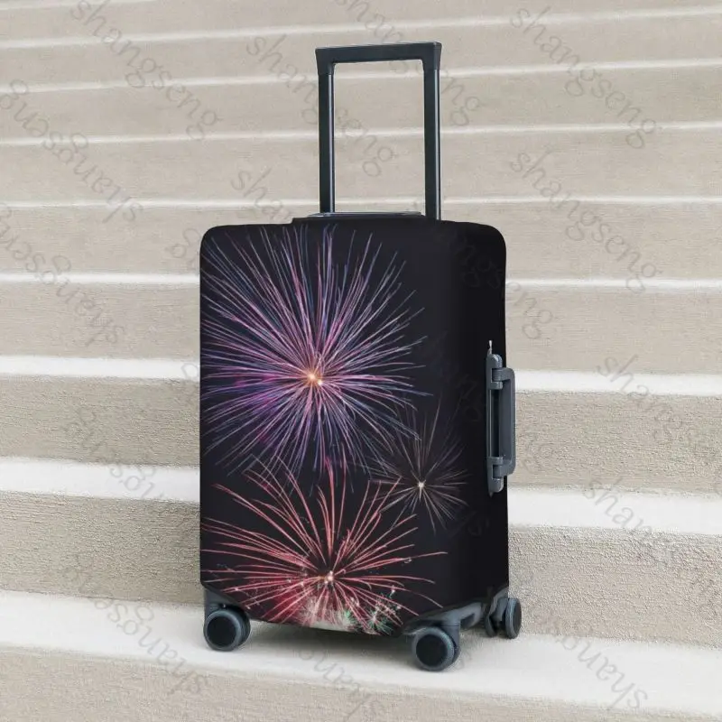 Colorful firework Travel suitcase protective case, suitcase cover, elastic protection, washable Luggage cover, 18-32 in