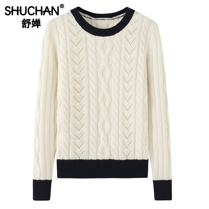 Korean Fashion Sweater Women Pure Cashmere High Quality Winter  Thick Warm  O-Neck  Casual  A-straight  Winter Clothes Women