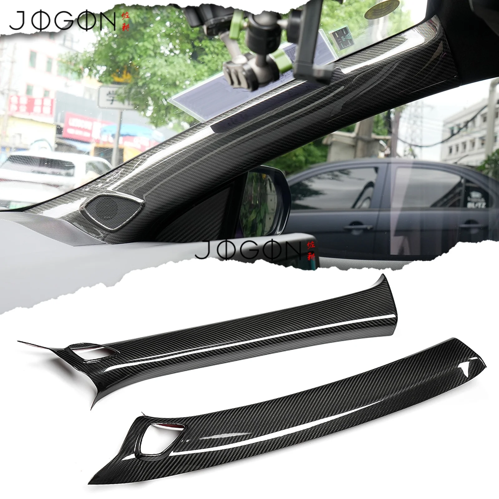 Real DRY Carbon Fiber Car Interior Front A-Pillars Panel Triangle Overlay Cover Trim Accessories For Toyota GR Yaris 2025 2026