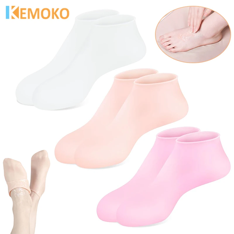 

Silicone Moisturizing Socks Exfoliating Gel Heel Socks Callus Anti Dry Cracked Dead Skin Remove Protector Foot Care Socks 1 Pair