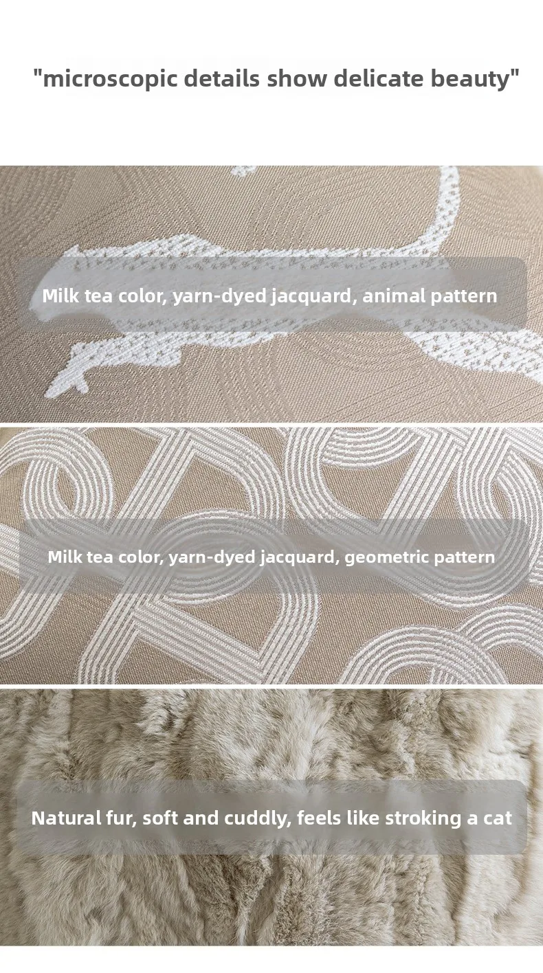 Design Luxury Cushion Cover 45x45cm Milk Tea Colored Horseshoe Buckle Square Pillow Case For Home Hotel Bed Living Room Sofa