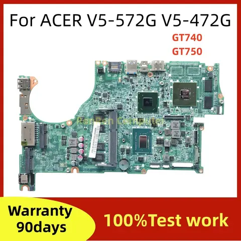 For ACER aspire V5-472G V5-572 V5-572G V7-481 V7-581 Laptop Motherboard DA0ZQKMB8E0 NBMA311003 I5-3337U CPU GT740M 750 GPU