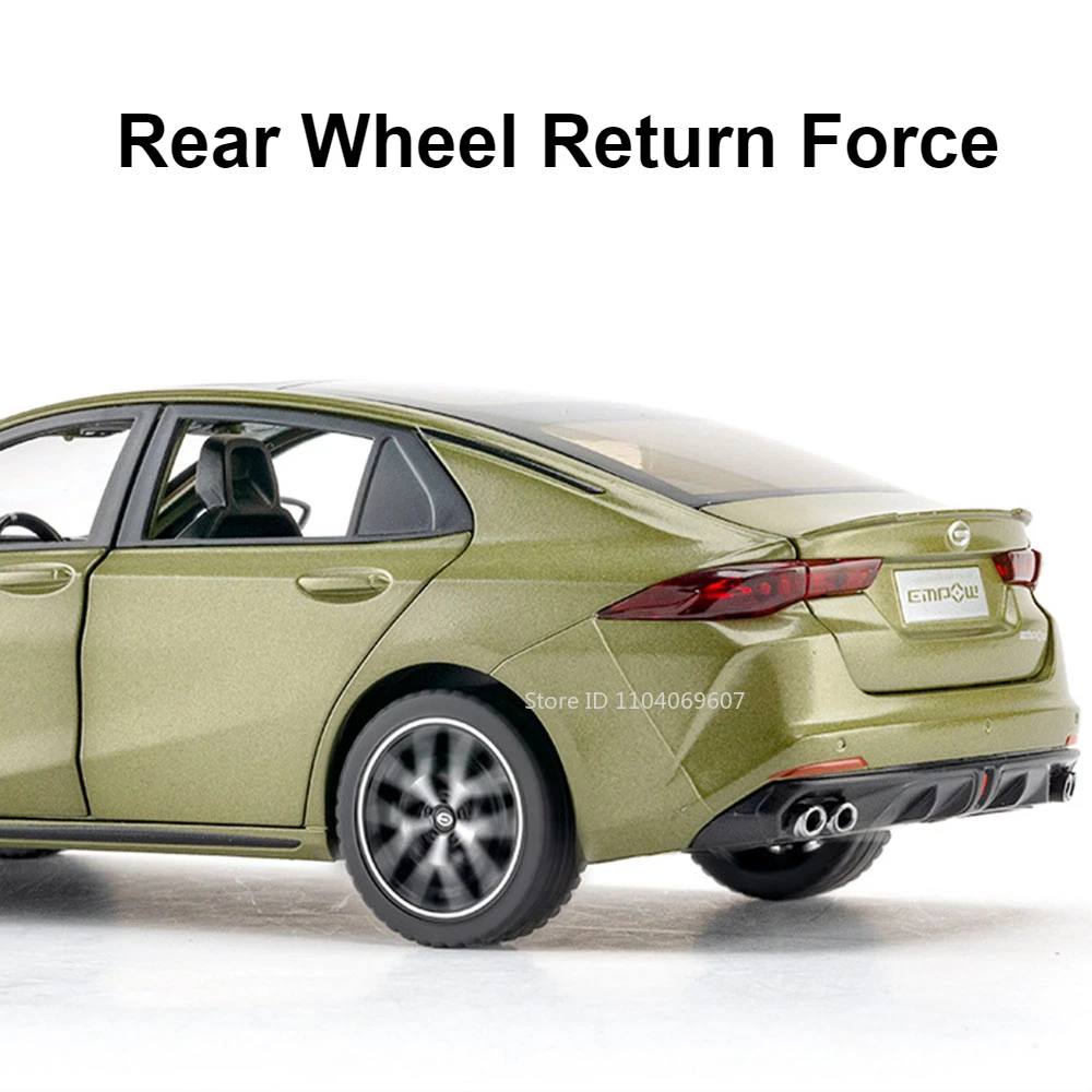 1:24 Trumpchi EMPOW55 Model samochodu Zabawka Diecast Metal Absorpcja Drzwi Otwarte Pojazd Dźwięk Światło Pociągnij Prezenty dla Dzieci