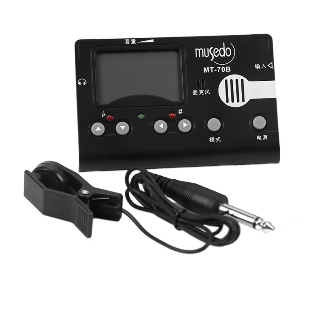 Built-In Microphone Music Tuner with Clip Simple Operation 3 in 1 Metronome Tone Generator LCD 3 Modes Electronic Metronome