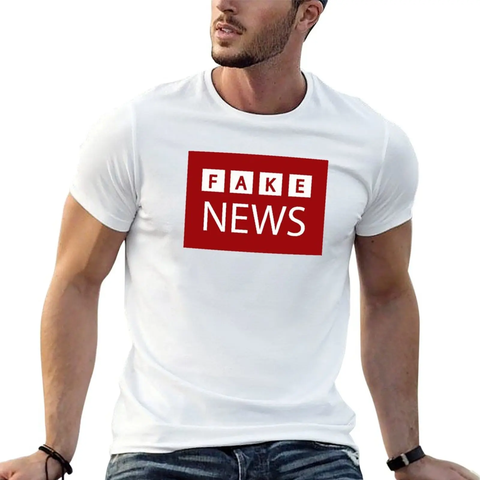 Футболка BBC Style - Fake News, мужские футболки, повседневные хлопковые футболки для мужчин, высококачественная мужская футболка, футболка