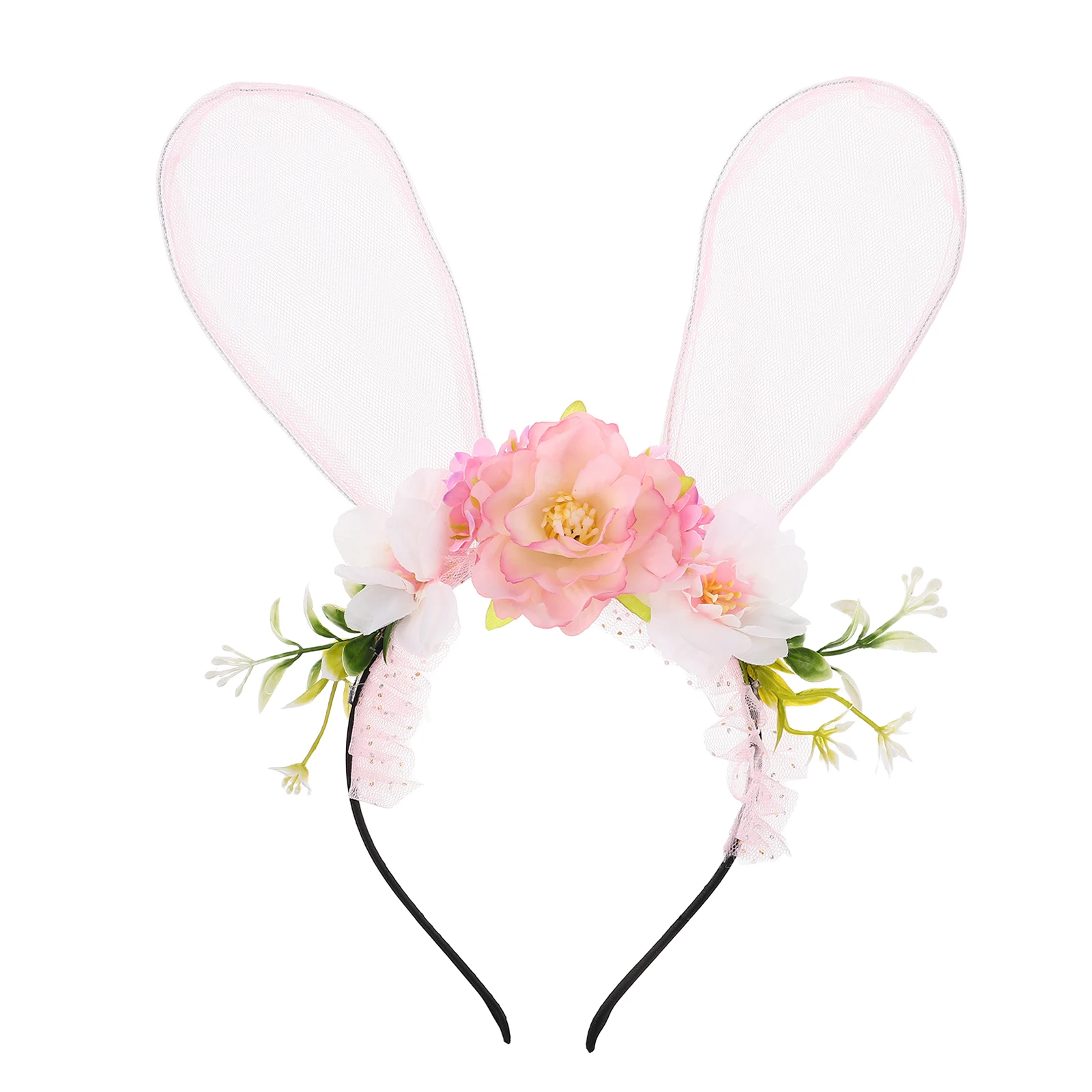 

Bunny Headband Rabbit Ears Hairbands Easter Accessories Party Supplies Floral Girls Women Comfortable Lightweight