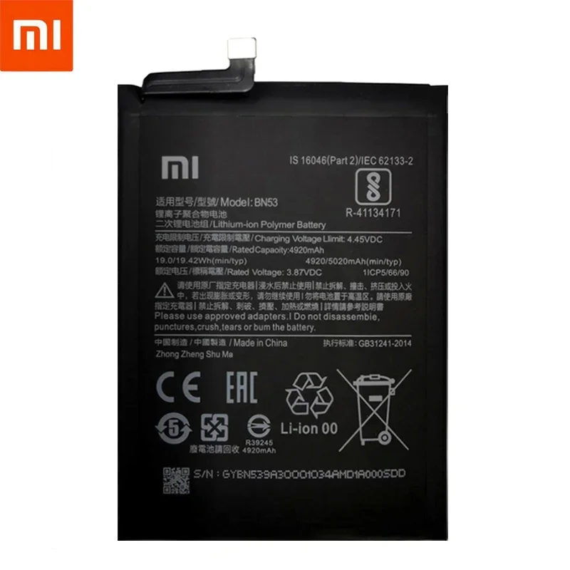 100% Original New 5020mAh BN53 Replacement Battery For Xiaomi Redmi note 9 Pro Redmi note 10 Pro Bateria Mobile Phone Batteries