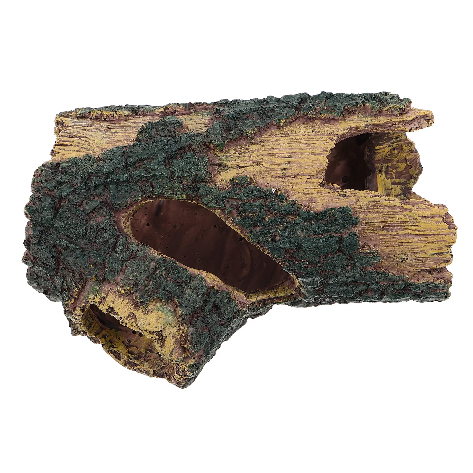 

Resin Hollow Tree Trunk Aquarium Decor Realistic Fish Hiding Cave For Betta Shrimp Axolotl Reptile Hideaway House Simulation
