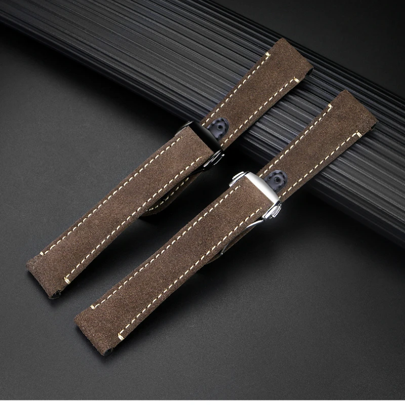 21mm High quality curved end watchband For OMEGA Supermaster 311.92 Vintage Frosted Genuine leather Watch strap man Accessories